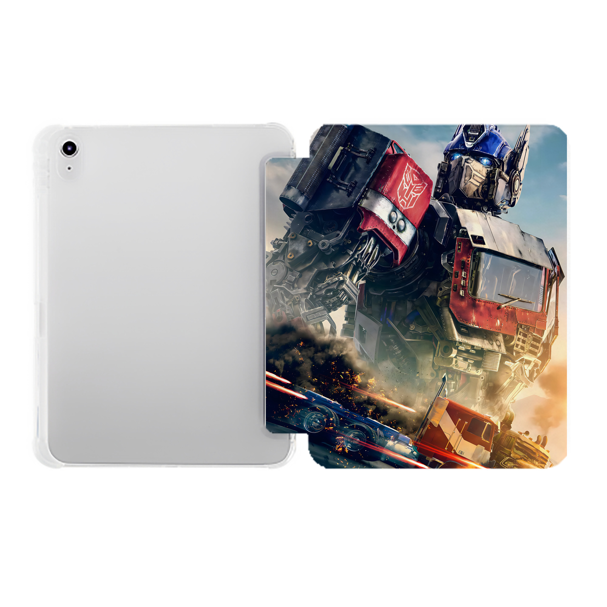 （画像用） Transformers トランスフォーマー IPad ケース ペン収納付き 三つ折りスタンド PUレザー×シリコン 対応機種9.5/10.5/10.9インチ